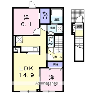 リバーサイドフィオーレ【2階】の間取り
